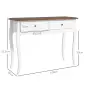 Mesa de Consola con 2 Cajones Estilo Francés para Pasillo Dormitorio Salón 100x35x76,5 cm Blanco y Marrón Oscuro