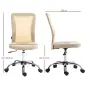 Silla de Escritorio Giratoria sin Brazos Silla de Malla con Altura Ajustable Carga 100 kg 43x58x90-100 cm Beige