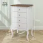 Cómoda de Dormitorio con 4 Cajones Diseño Anti-vuelco Cajonera para Salón Pasillo 60x40x98,5 cm Blanco y Roble