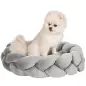Cama para Perros Pequeños Cama para Mascotas Lavable con Cojín Independiente y Cuerda de Algodón 55x55x14 cm Gris