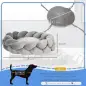 Cama para Perros Pequeños Cama para Mascotas Lavable con Cojín Independiente y Cuerda de Algodón 55x55x14 cm Gris