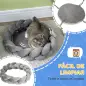 Cama para Perros Pequeños Cama para Mascotas Lavable con Cojín Independiente y Cuerda de Algodón 55x55x14 cm Gris