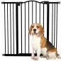 Puerta para Perros con Ancho Ajustable 76-104 cm Barrera de Seguridad para Perros con 2 Extensiones Negro