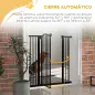 Puerta para Perros con Ancho Ajustable 76-104 cm Barrera de Seguridad para Perros con 2 Extensiones Negro
