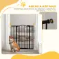 Puerta para Perros con Ancho Ajustable 76-104 cm Barrera de Seguridad para Perros con 2 Extensiones Negro