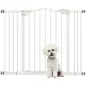 Puerta para Perros con Ancho Ajustable 76-104 cm Barrera de Seguridad para Perros con 2 Extensiones Blanco
