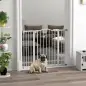 Puerta para Perros con Ancho Ajustable 76-104 cm Barrera de Seguridad para Perros con 2 Extensiones Blanco
