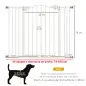 Puerta para Perros con Ancho Ajustable 76-104 cm Barrera de Seguridad para Perros con 2 Extensiones Blanco