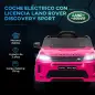 Coche Eléctrico para Niños con Licencia Land Rover Discovery Sport con Batería 12V Mando a Distancia Faros y Música Rosa
