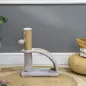 Mini Rascador para Gatos con Poste de Yute Tabla para Rascar Bola Colgante y Tapizado de Felpa Suave 34x24x43 cm Gris