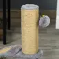 Mini Rascador para Gatos con Poste de Yute Tabla para Rascar Bola Colgante y Tapizado de Felpa Suave 34x24x43 cm Gris