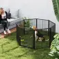 Parque para Perros de 8 Paneles 60x76 cm Corralito para Perros Pequeños y Medianos para Interior y Exterior Negro