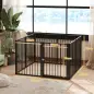 Parque para Perros de 8 Paneles 60x76 cm Corralito para Perros Pequeños y Medianos para Interior y Exterior Negro