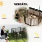 Parque para Perros de 8 Paneles 60x76 cm Corralito para Perros Pequeños y Medianos para Interior y Exterior Negro