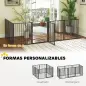 Parque para Perros de 8 Paneles 60x76 cm Corralito para Perros Pequeños y Medianos para Interior y Exterior Negro