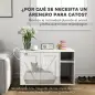 Mueble Arenero Caja de Arena para Gatos con Almohadilla para Rascar y Compartimento de Almacenaje 80x50x61 cm Blanco