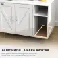 Mueble Arenero Caja de Arena para Gatos con Almohadilla para Rascar y Compartimento de Almacenaje 80x50x61 cm Blanco