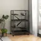 Jaula para Animales Pequeños con Ruedas Rampas Hamaca y Bandeja Extraíble para Chinchillas Hurones 80x52x128 cm Gris