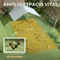 Gallinero Metálico de Exterior de 3x6m con Percha Multiusos Comedero Colgante Tipo Brocheta y Lona Protectora Resistente
