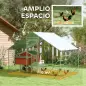 Gallinero Metálico de Exterior de 3x2m con Percha Multiusos Comedero Colgante Tipo Brocheta y Lona Protectora Resistente