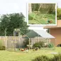 Gallinero Metálico de Exterior de 3x4m con Percha Multiusos Comedero Colgante Tipo Brocheta y Lona Protectora Resistente