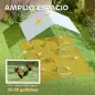 Gallinero Metálico de Exterior de 3x4m con Percha Multiusos Comedero Colgante Tipo Brocheta y Lona Protectora Resistente