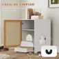 Mueble Arenero para Gatos con Bandeja Extraíble Compartimentos y Tapete para Rascar 57x50x80,5 cm Blanco y Roble