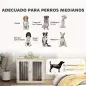 Jaula para Perros Medianos 2 en 1 con 2 Puertas con Puertas Comedero Giratorio de 360° y 2 Cuencos 80x55x71,5 cm Blanco
