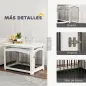 Jaula para Perros Medianos 3 en 1 con Puerta Tapa Superior Desmontable y Bandeja Extraíble 82,5x57,5x59,5 cm Blanco