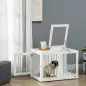 Jaula para Perros Medianos con 2 Puertas con Pestillo Estructura de Acero Inoxidable 80x50x56,5 cm Blanco