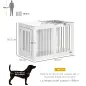 Jaula para Perros Medianos con 2 Puertas con Pestillo Estructura de Acero Inoxidable 80x50x56,5 cm Blanco