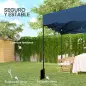 Carpa Plegable 3x3m con Protección UV Altura Ajustable y Bolsa con Ruedas para 6-9 Personas Azul Oscuro