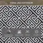 Alfombra de Exterior Reversible 182x274 cm con Patrón Geométrico Acabado Impermeable Blanco y Negro