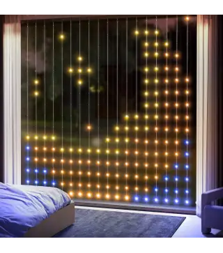 Cortina de Luces LED 3x3m Inteligente con Sincronización Musical Control Remoto y App Efectos y Colores Personalizables