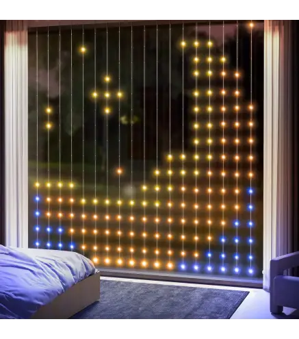 Cortina de Luces LED 3x3m Inteligente con Sincronización Musical Control Remoto y App Efectos y Colores Personalizables