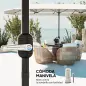 Sombrilla Doble 4,5x2,7 m Sombrilla Terraza Exterior con Manivela Manual Resistente al Agua y Protección UV30+ Crema