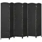Biombo Separador de Ambientes de 6 Paneles Biombo Plegable 240x170 cm para Salón Dormitorio Oficina Negro