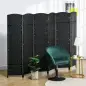 Biombo Separador de Ambientes de 6 Paneles Biombo Plegable 240x170 cm para Salón Dormitorio Oficina Negro