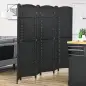 Biombo Separador de Ambientes de 6 Paneles Biombo Plegable 240x170 cm para Salón Dormitorio Oficina Negro