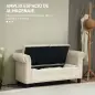 Banqueta de Almacenaje con Reposabrazos Enrollados para Dormitorio Salón Pasillo 146,5x49x74,5 cm Beige