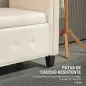 Banqueta de Almacenaje con Reposabrazos Enrollados para Dormitorio Salón Pasillo 146,5x49x74,5 cm Beige