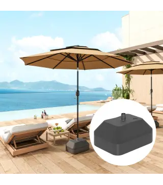 Base Rellenable para Sombrilla de Jardín Resistente y Estable Compatible con Postes de 38 mm y Sombrillas de 2,5 m