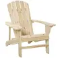 Silla de Jardín Adirondack Asiento Extra Ancho Carga 150 kg para Patio Terraza Balcón 78x89x88 cm Natural