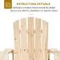 Silla de Jardín Adirondack Asiento Extra Ancho Carga 150 kg para Patio Terraza Balcón 78x89x88 cm Natural