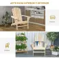 Silla de Jardín Adirondack Asiento Extra Ancho Carga 150 kg para Patio Terraza Balcón 78x89x88 cm Natural