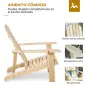 Silla de Jardín Adirondack Asiento Extra Ancho Carga 150 kg para Patio Terraza Balcón 78x89x88 cm Natural