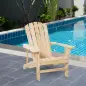 Silla de Jardín Adirondack Asiento Extra Ancho Carga 150 kg para Patio Terraza Balcón 78x89x88 cm Natural