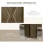 Biombo Separador de Ambientes de 4 Paneles Biombo Plegable 182x170 cm para Salón Dormitorio Oficina Marrón Grisáceo