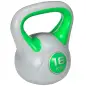 Pesa Rusa 16 kg Kettlebell Revestimiento de PU y Relleno de Arena para Entrenamiento de Fuerza 27x17x31 cm Verde y Gris