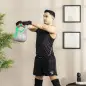 Pesa Rusa 16 kg Kettlebell Revestimiento de PU y Relleno de Arena para Entrenamiento de Fuerza 27x17x31 cm Verde y Gris